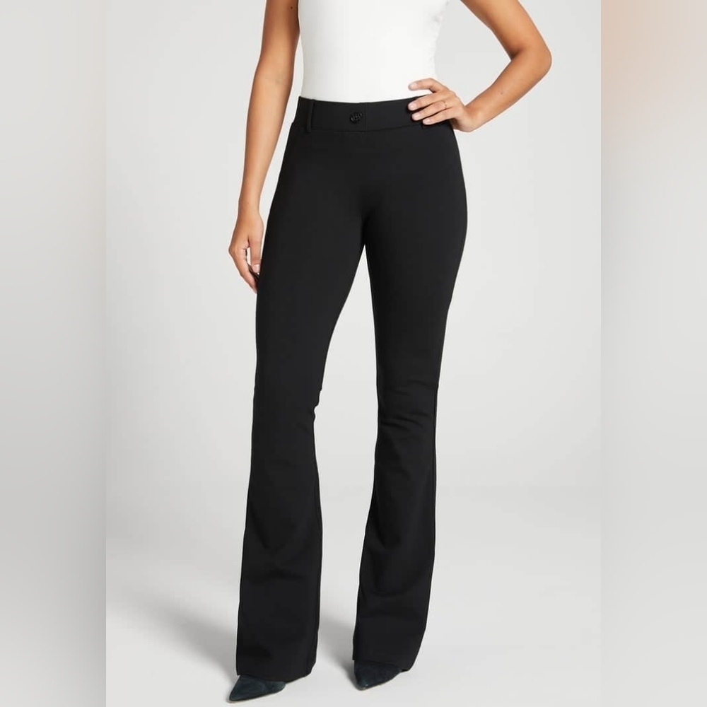 Betabrand Classic Dress Pant Yoga Pant Bootcut in Black